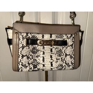 COACH Mini Swagger Snakeskin Print Crossbody Purse Bag EUC